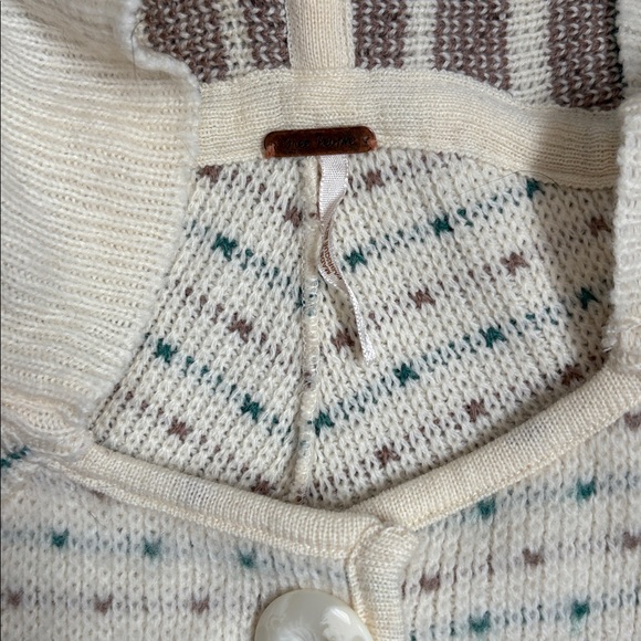 Free People Cozy Cream Hooded Cardigan Sweater - Picture 5 of 9